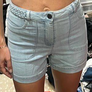 Alive and Olivia high waisted shorts with braided belt detail. So soft